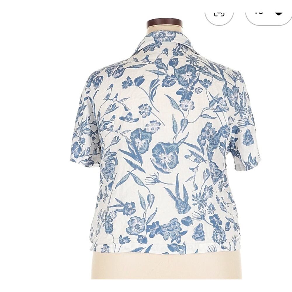 J by Joie Size XL Short sleeve blouse button-down - Picture 2 of 8
